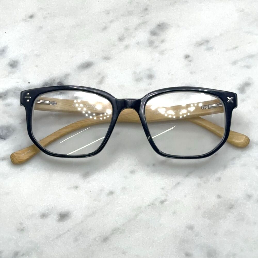 Derek Cardigan 7037 Tan Arms Black Full Rim Eyeglasses Frames Only 51-19-145